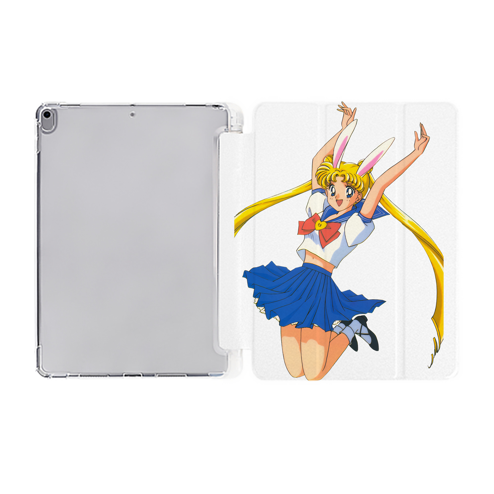 （画像用） 美少女戦士セーラームーン 愛野 美奈子 あいの みなこ Sailor Moon Aino Minako IPad ケース ペン収納付き 三つ折りスタンド PUレザー×シリコン 対応機種9.5/10.5/10.9インチ